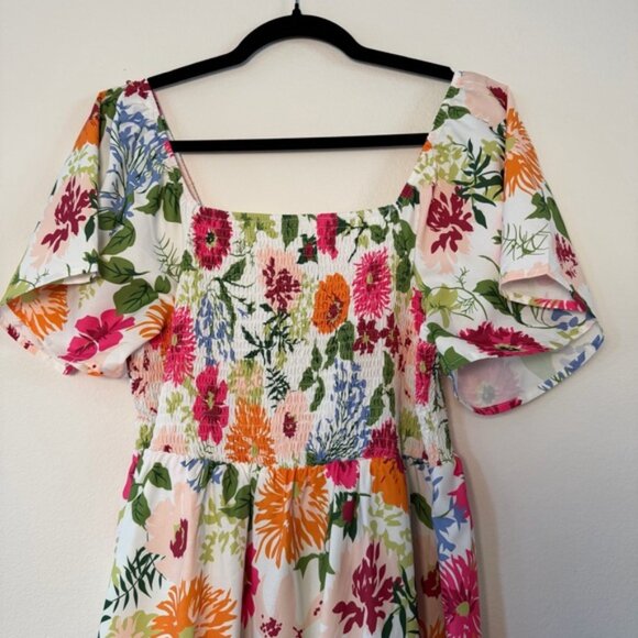 BloomChic Colorful Floral Smocked Dress - Picture 2 of 5